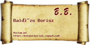 Balázs Borisz névjegykártya
