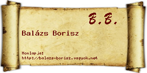 Balázs Borisz névjegykártya