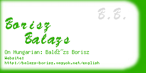 borisz balazs business card